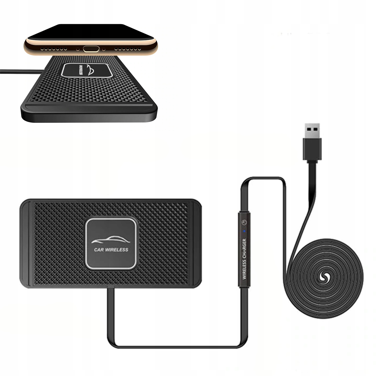 Bezdrôtová USB nabíjačka do auta 2000 mA